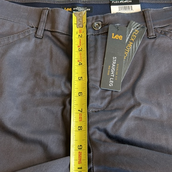 NWT Lee Flex Motion Reg Fit Straight Leg Mid Rise Black Dress Pants. Size 14S - Picture 14 of 16